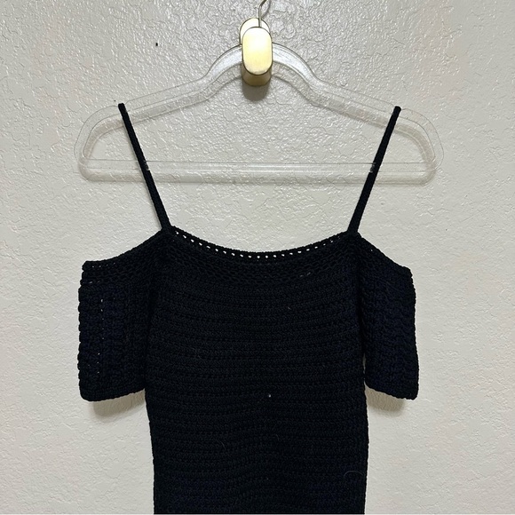 VINCE Cold-Shoulder Crochet-Knit Cotton Top size S - Picture 12 of 14